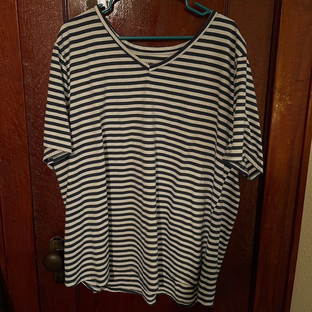 Terra & Sky Striped V-Neck T-Shirt